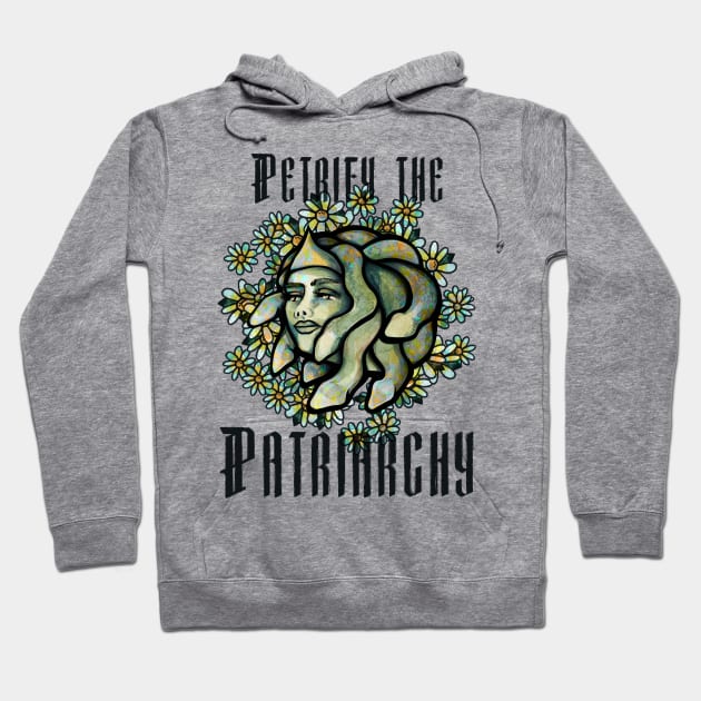 Petrify the Patriarchy Medusa Head Floral Hoodie by bubbsnugg